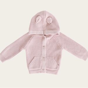 Jamie Kay Bear Knit Sweater in Old Rose
